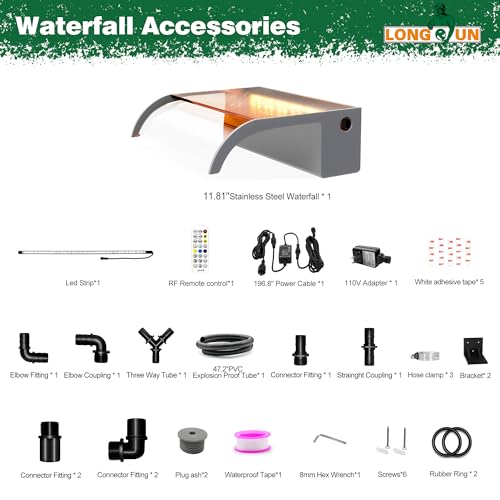 23.6" Transparent Acrylic Waterfall with Multi-Color LED Lights Q2723