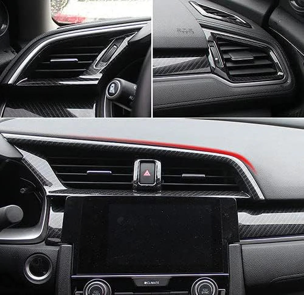 Interior Center Console Dashboard Panel Headlight Switch Steering Wheel AC Vent Cover Trim Combo Kit E5454
