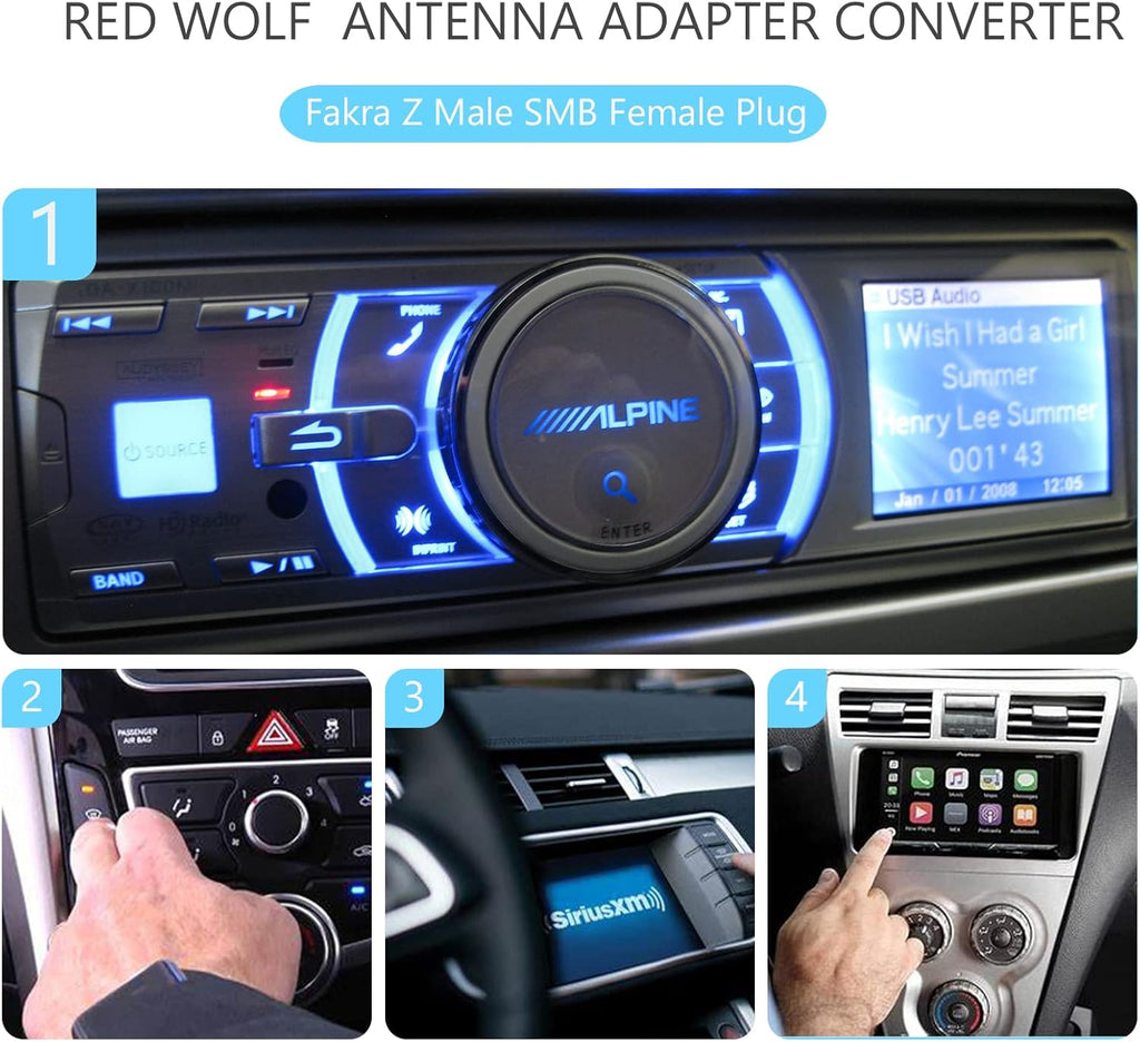 Car Satellite Radio Antenna Adapter with Converter Plug B7157