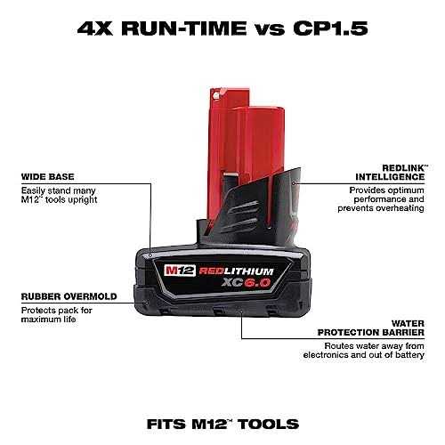 Milwaukee M12 REDLITHIUM XC6.0 Extended Capacity Battery Pack T387