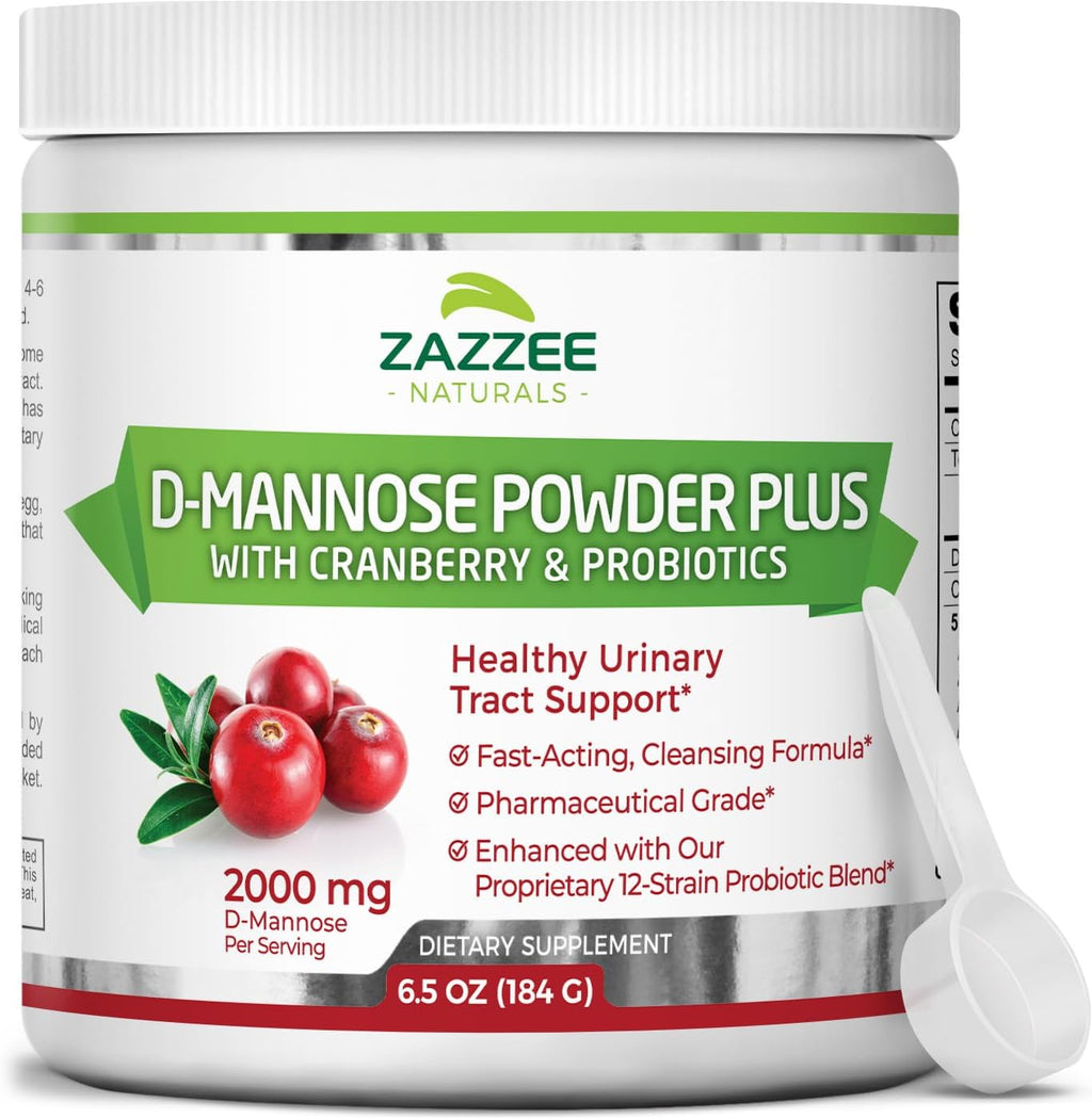2000 mg D-Mannose Powder Plus with Probiotics and Cranberry Extract, 6.5 Oz, 67 Servings U40533