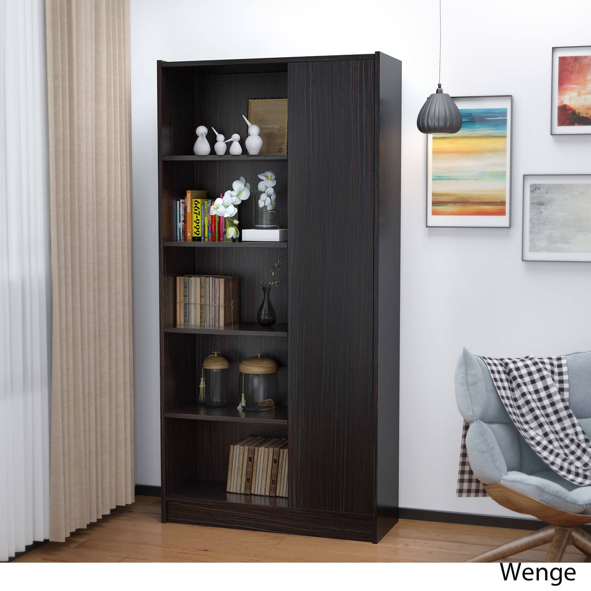 Gray Oak Wooden Bookcase B702932