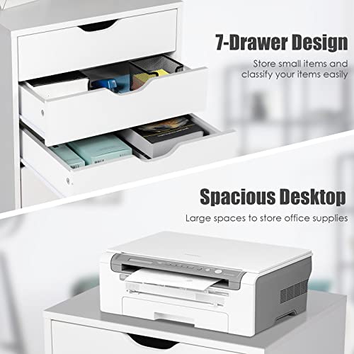 5 Drawers Black Vertical File Cabinet with Wheels N509