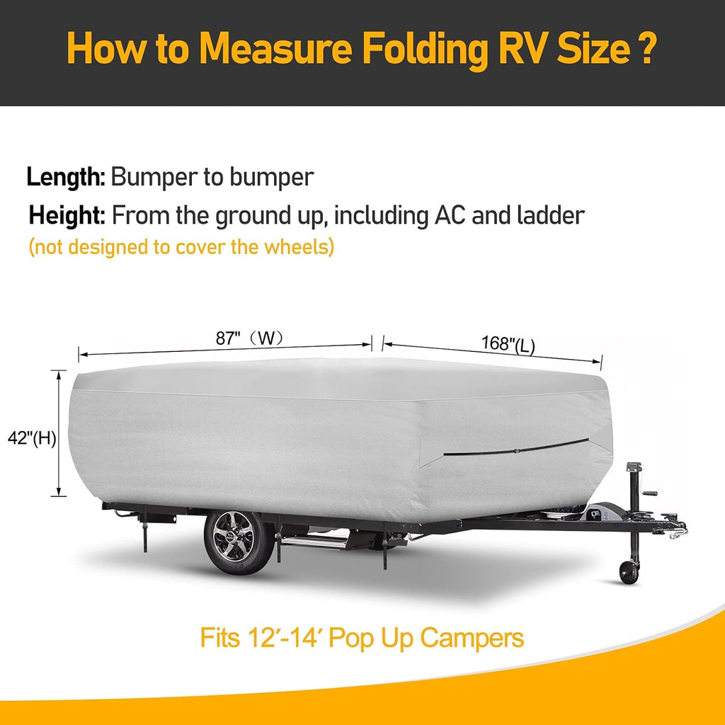 520D Oxford Pop-Up Camper Cover Fits 16'-18' Waterproof UV-Proof M79820