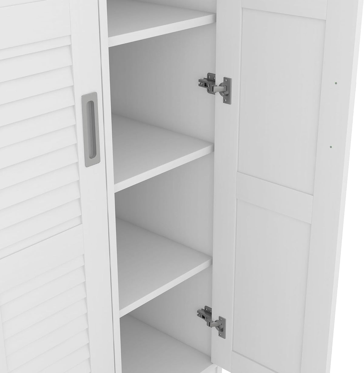 White 3 Doors Wood Wardrobe with Storage Shelves and Hanging Rail Q993