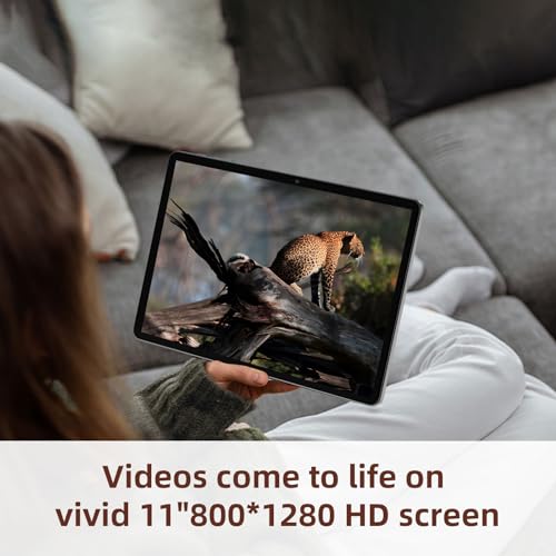 Black 11 Inch Android 14 Tablet, 12GB RAM 128GB ROM 1TB Expand U346