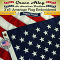 3 Pack 3x5 ft. Embroidered Stars and Sewn Stripes Flag L5142