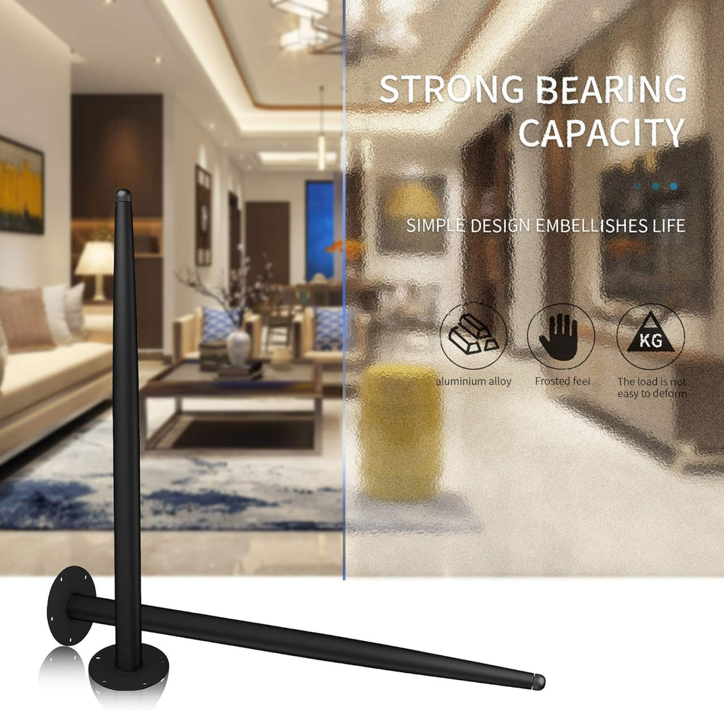 Black Metal Furniture Legs Pack of 4 A910