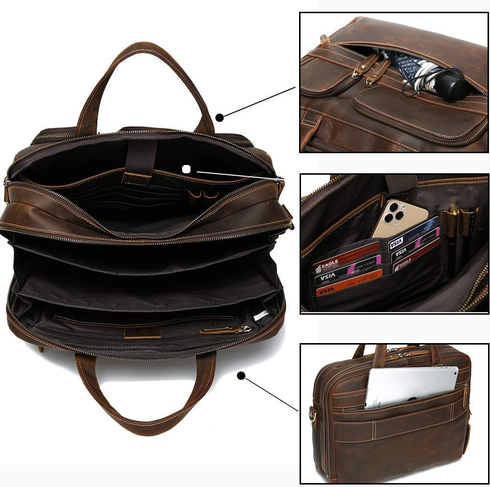 Vintage Leather 15.6 Laptop Messenger Bag U437