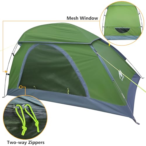1 Person Lightweight Backpacking Tent with Waterproof Rainfly W4848