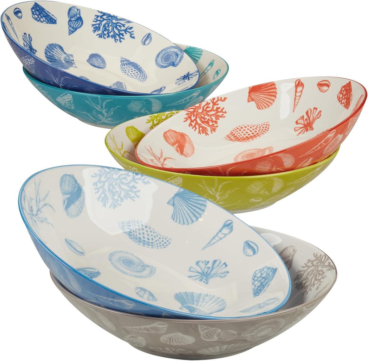Set of 6 Multicolor 40oz. Bowls A842486