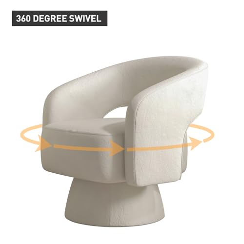 Beige Velvet Swivel Barrel Chair Set of 2 G350896