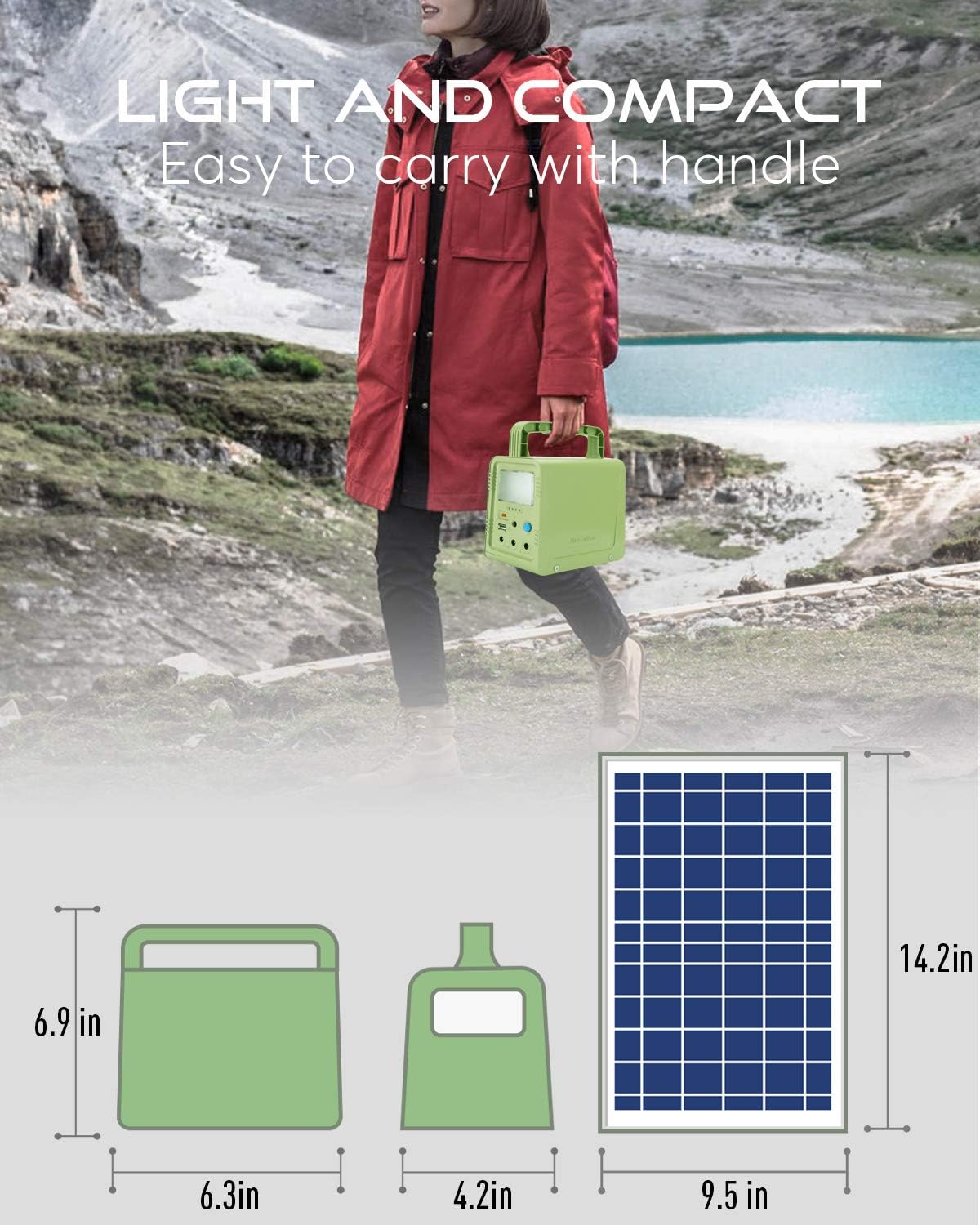 Portable Solar Generator 84Wh with Solar Panel R934