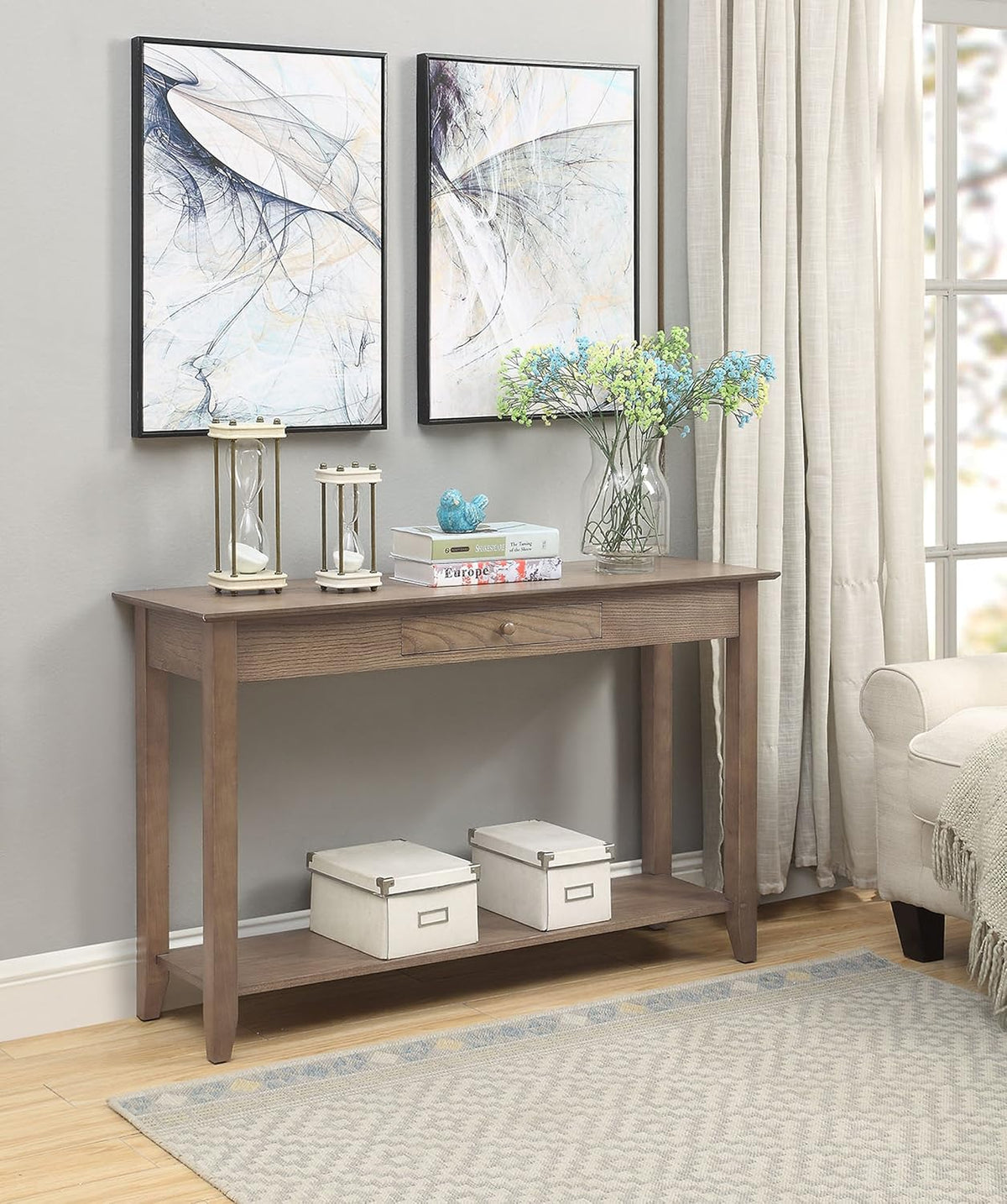 Black Console Table with Drawer N61320