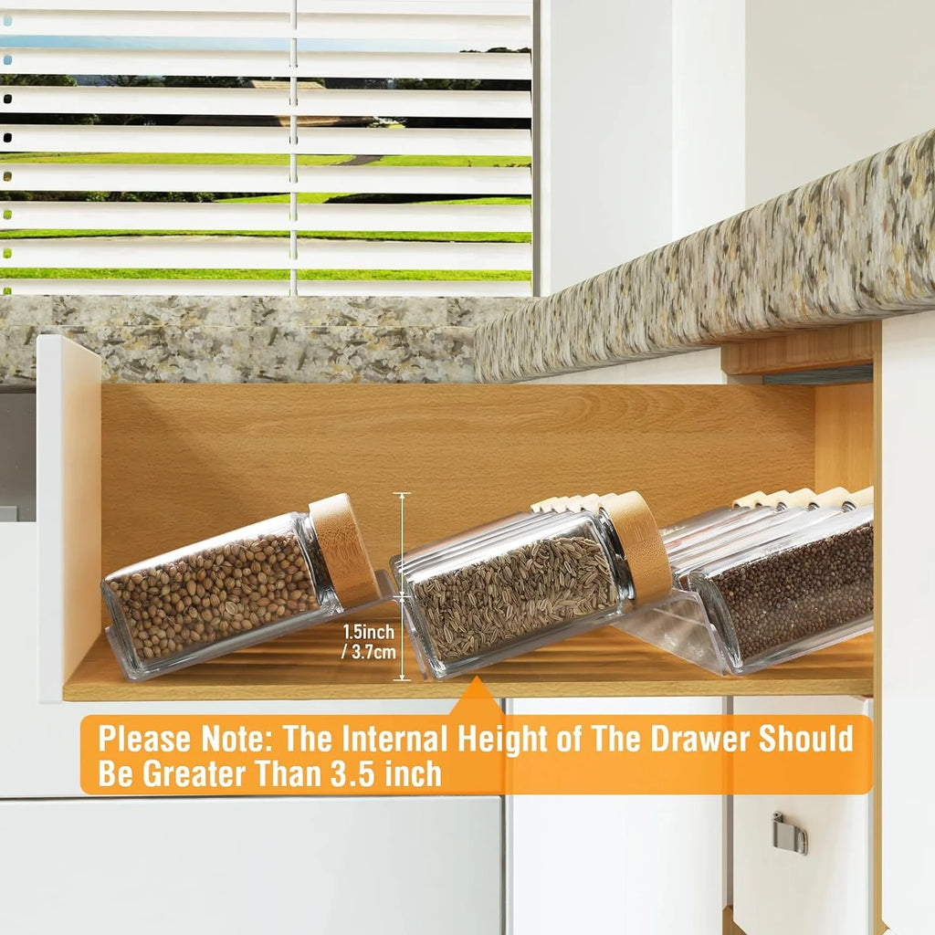 Acrylic 4 Tier Spice Drawer Organizer Rack B3146