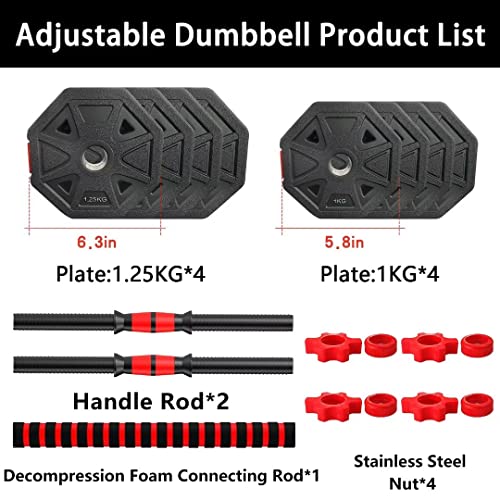 Adjustable Dumbbells Set, 20/30/40/60/80lbs Non-Rolling Hexagon O487