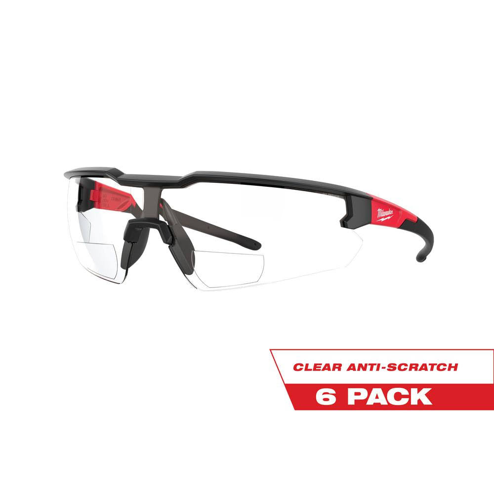 Bifocal Safety Glasses +1.50 Clear Anti-Scratch 6-Pack K448