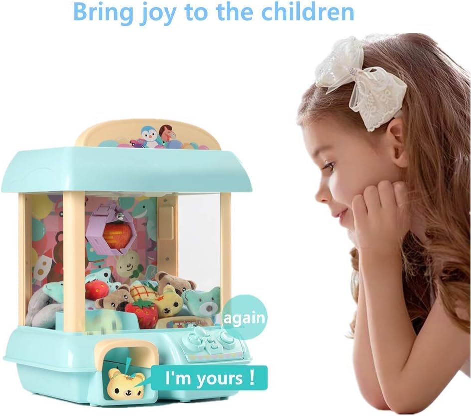 Claw Machine with 12 Dolls, Remote Control, USB Cable, Blue V32619