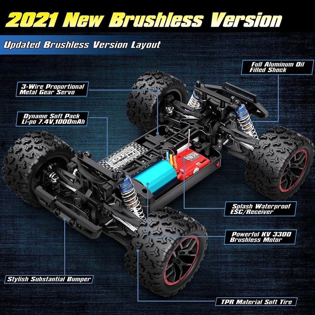 1/18 Scale 4WD Brushless RC Truck with Extra Shell and Battery D17959