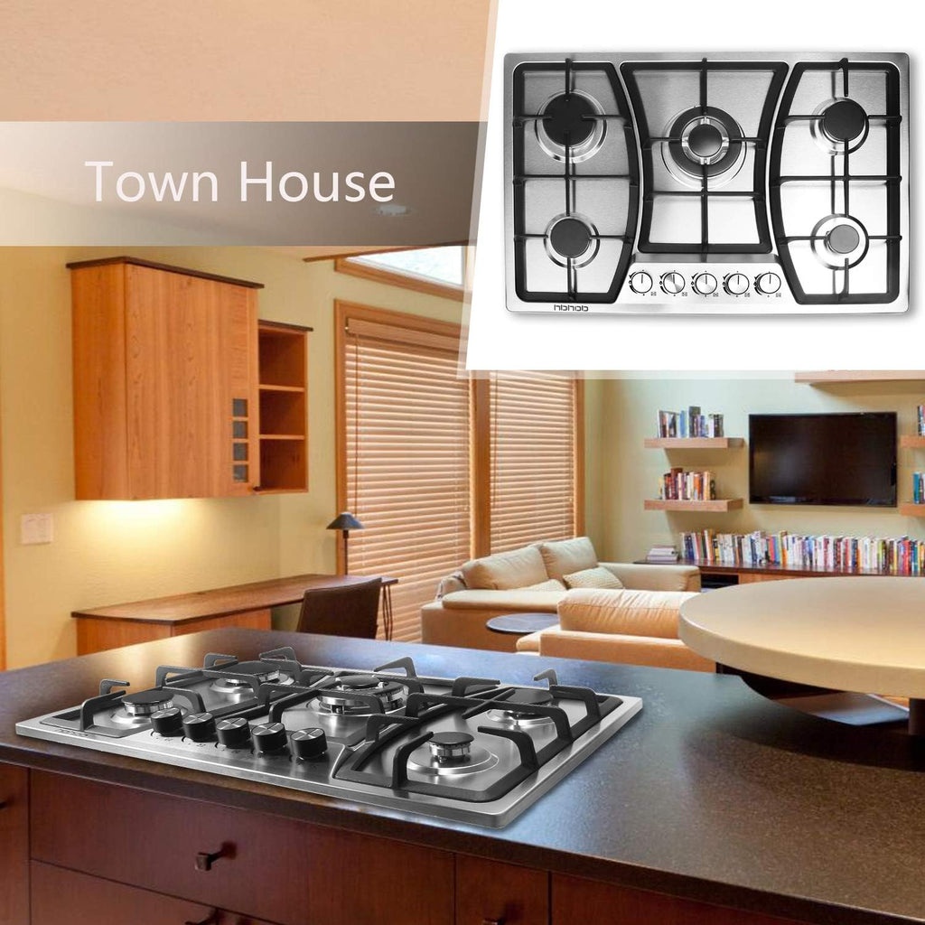 30 inches 5 Burners Stainless Steel Gas Cooktop L125