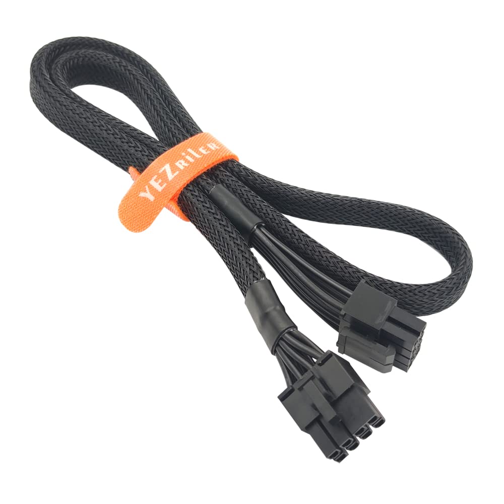 CPU 8 Pin Male to CPU 8 Pin (4+4 Detachable) Male EPS-12V Motherboard Power Adapter Sleeved 25-inch G9132