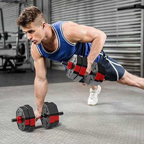 Adjustable Dumbbells Set, 20/30/40/60/80lbs Non-Rolling Hexagon O487