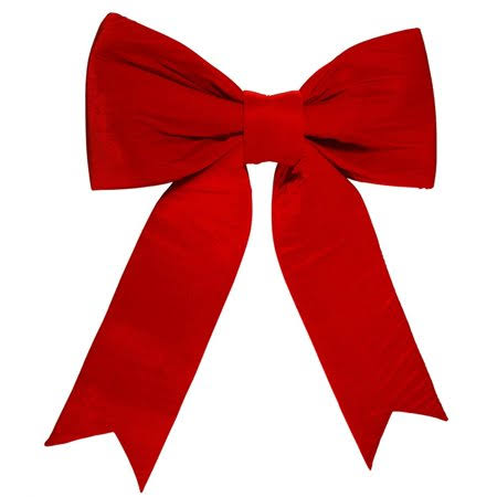 Red Velveteen Christmas Bow Decoration A498061