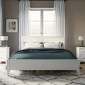 White Queen Wood Platform Bed Frame with Headboard I6484