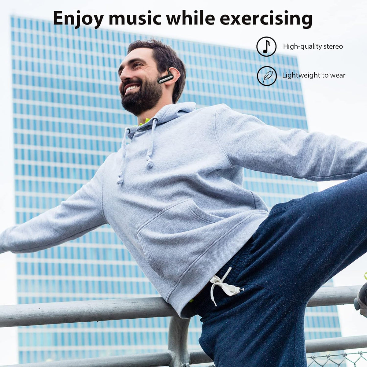 Open Ear Wireless Earbuds with Earhooks and Charging Case W7757