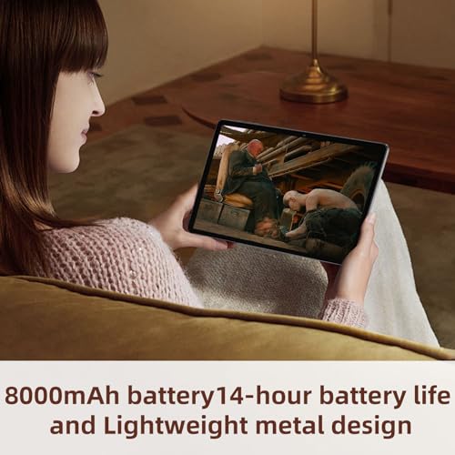 Black 11 Inch Android 14 Tablet, 12GB RAM 128GB ROM 1TB Expand U346