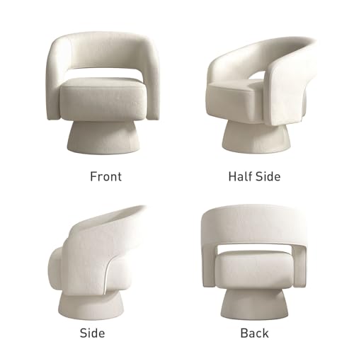 Beige Velvet Swivel Barrel Chair Set of 2 G350896
