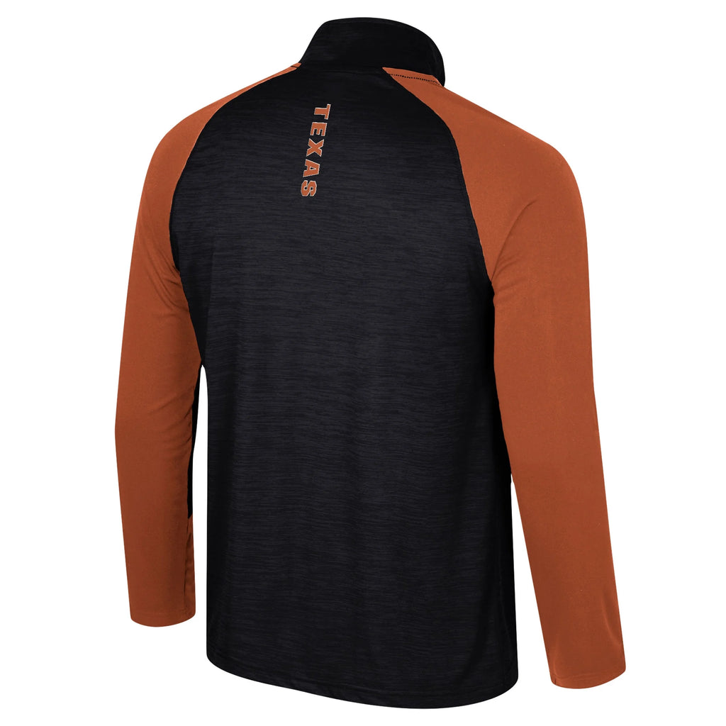 Black Texas Longhorns Raglan Quarter-Zip Top X9792