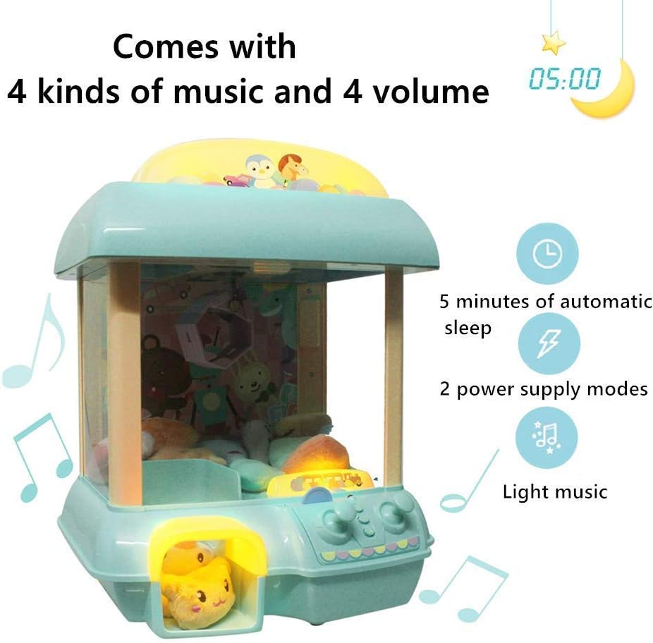 Claw Machine with 12 Dolls, Remote Control, USB Cable, Blue V32619