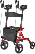 Upright Rollator Walker with Seat 4 Wheels 300 Lbs C5148