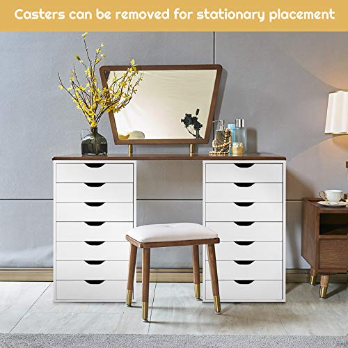 5 Drawers Black Vertical File Cabinet with Wheels N509