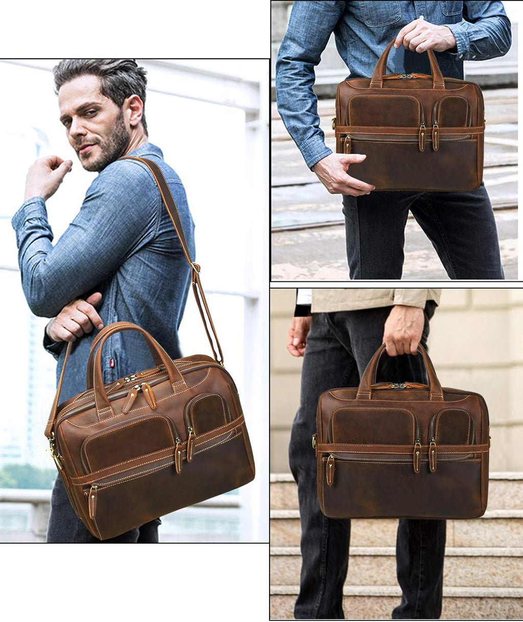 Vintage Leather 15.6 Laptop Messenger Bag U437