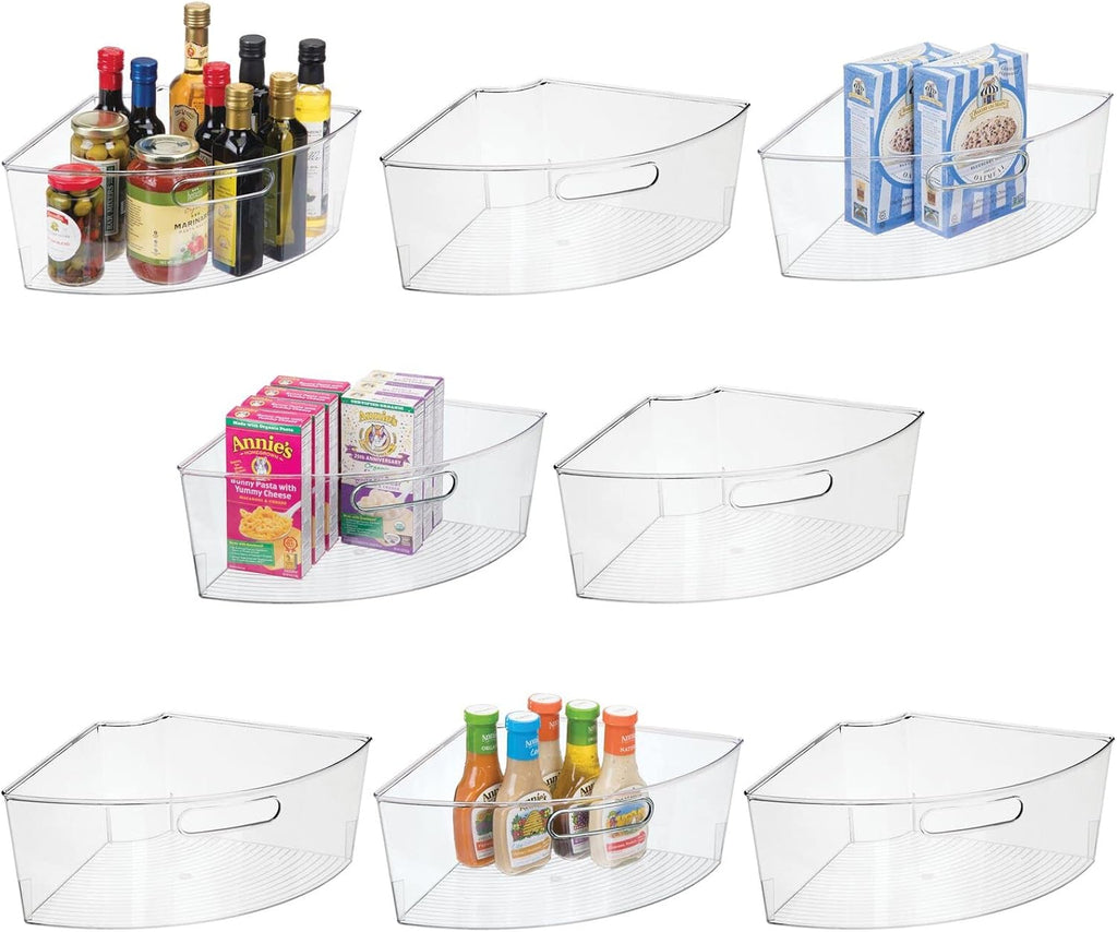 Plastic Lazy Susan Storage Turntable Organizer Bins 8 Pack Smoke Gray B370791