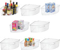 Plastic Lazy Susan Storage Turntable Organizer Bins 8 Pack Smoke Gray B370791