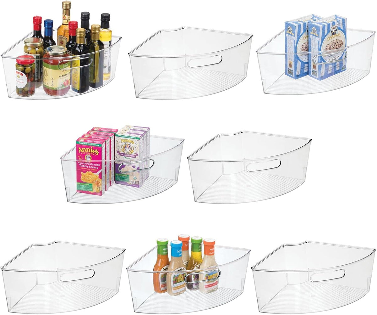 Plastic Lazy Susan Storage Turntable Organizer Bins 8 Pack Smoke Gray B370791