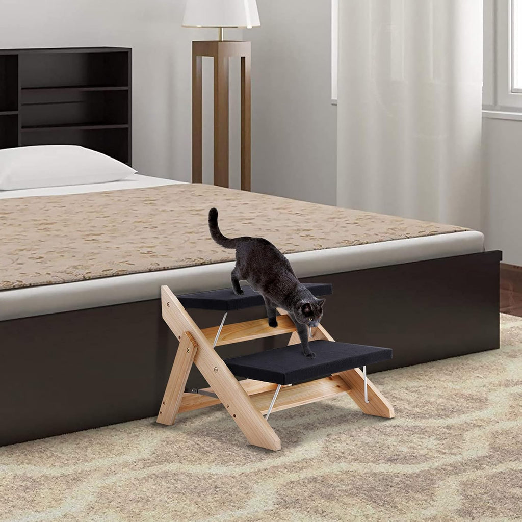 2 in 1 Foldable Wooden Non Slip Pet Stairs G726453