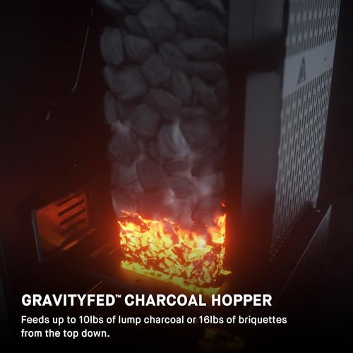 Black Digital Charcoal Grill, Griddle and Smoker with 800 Cooking Square Inches M711