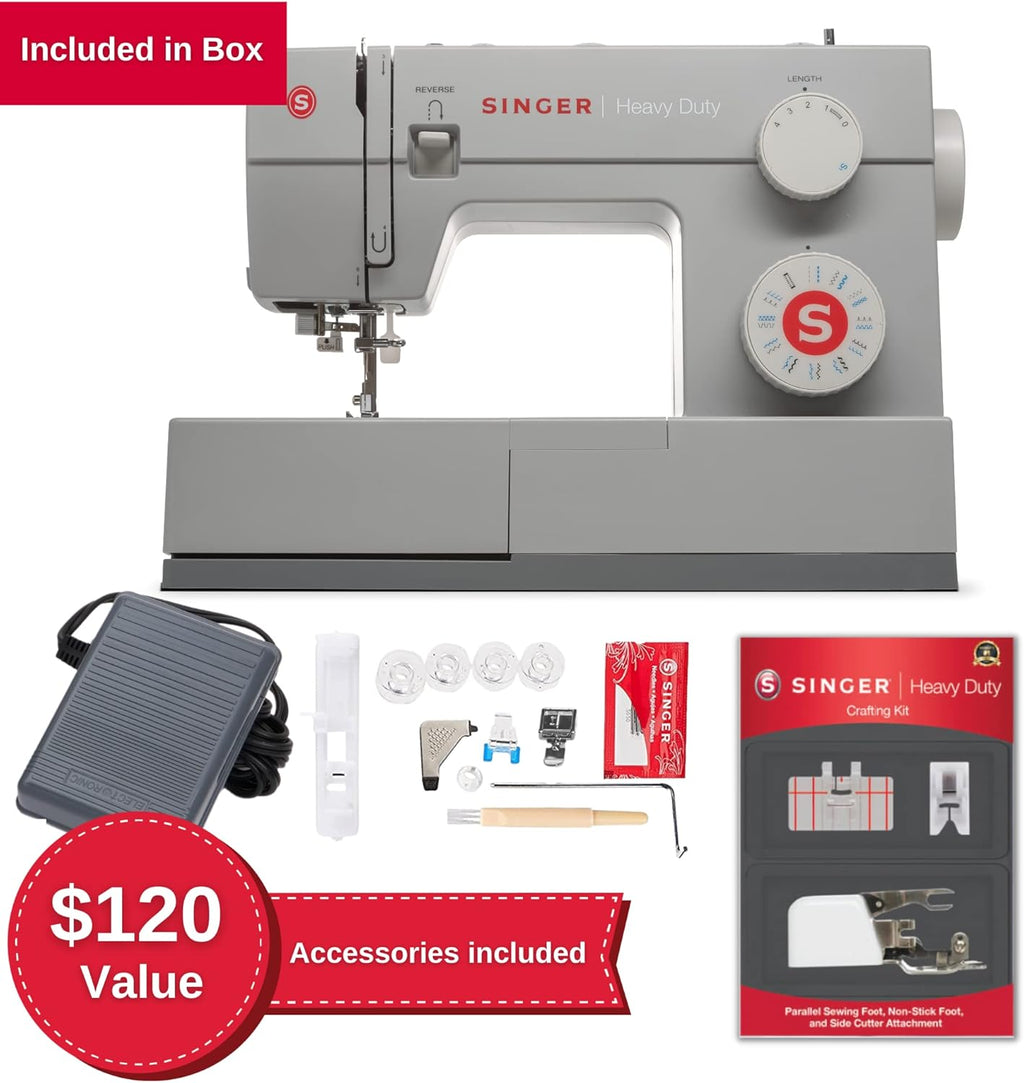 Heavy Duty Sewing Machine, Presser Foot Kit, Steam Iron T172