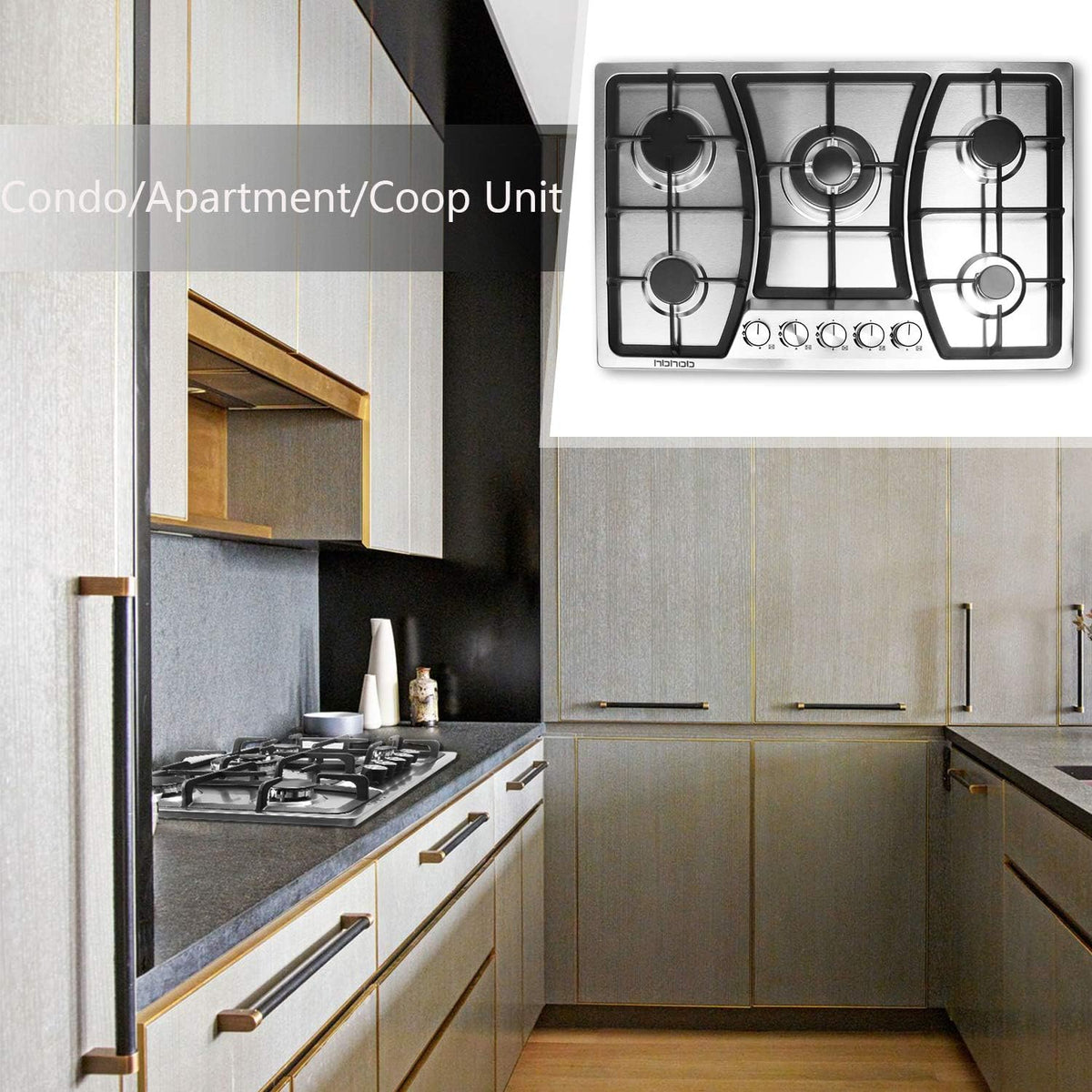 30 inches 5 Burners Stainless Steel Gas Cooktop L125