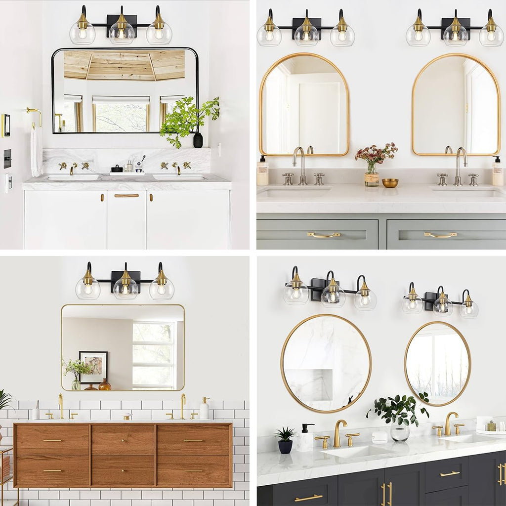 Black Gold 3 Light Bathroom Vanity Light R455