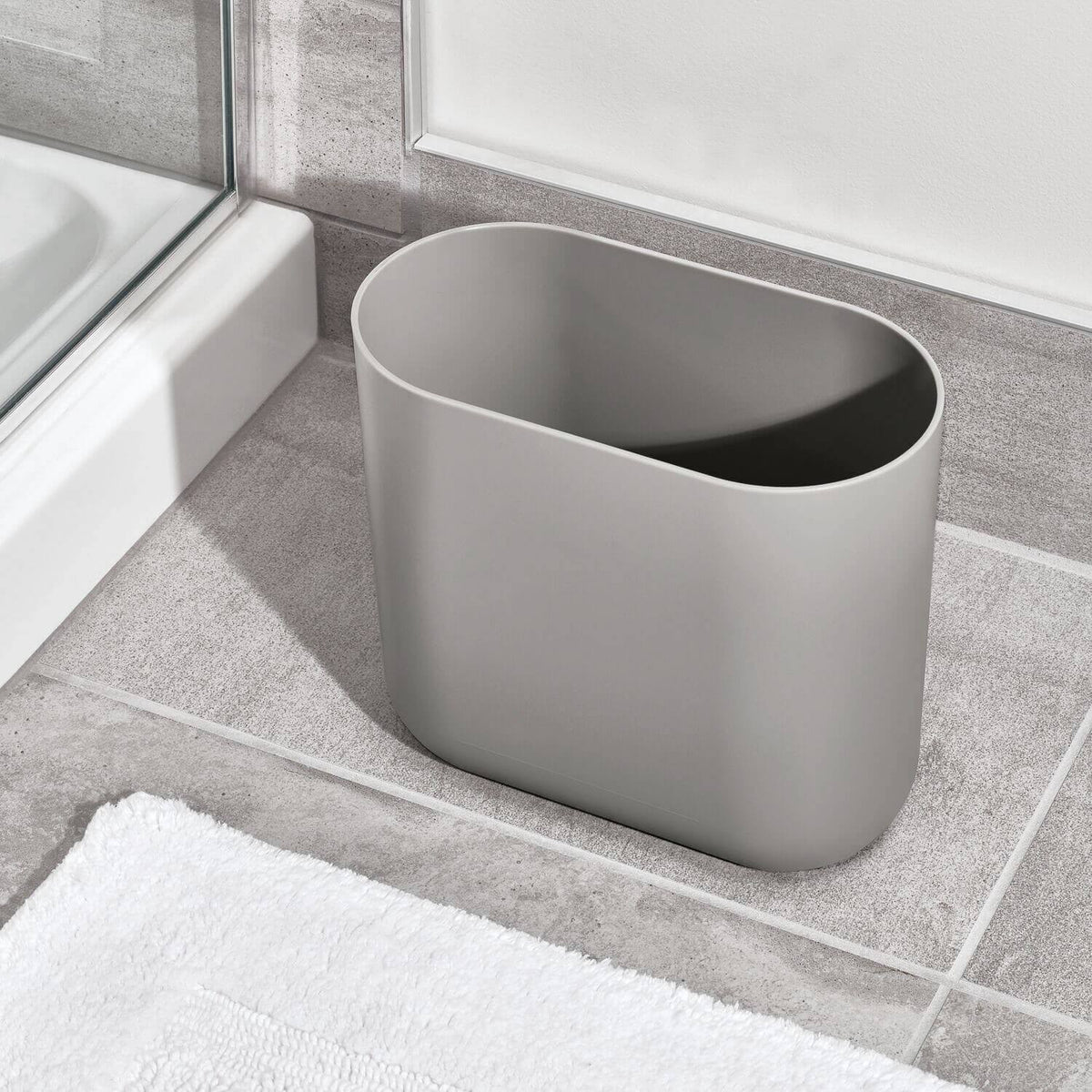Slim White Waste Can F68638