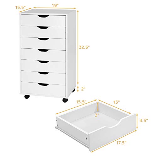 5 Drawers Black Vertical File Cabinet with Wheels N509