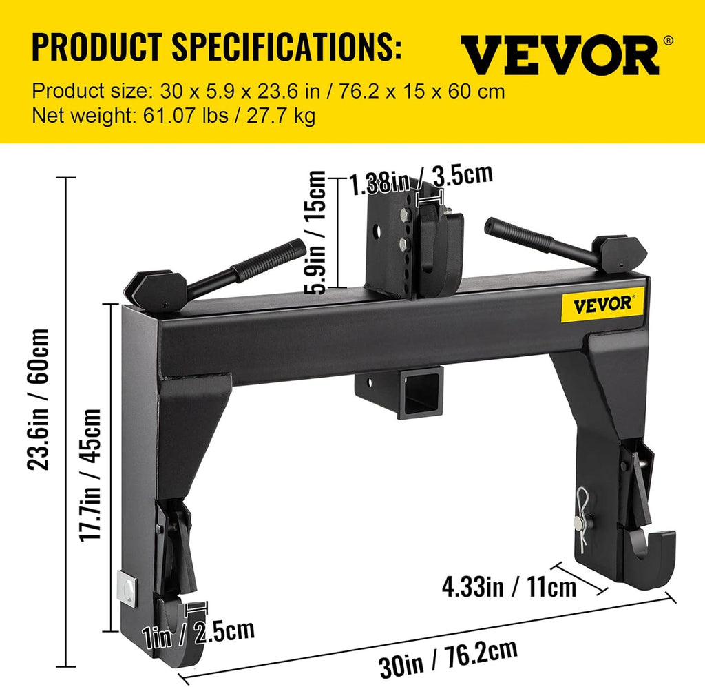 Black 3-Point Quick Hitch V7964