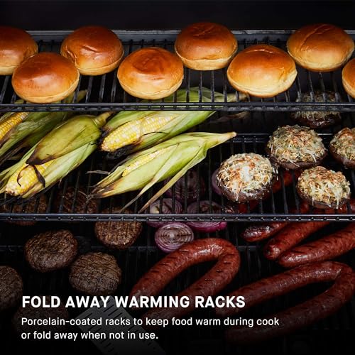 Black Digital Charcoal Grill, Griddle and Smoker with 800 Cooking Square Inches M711