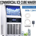 Commercial Ice Maker 90lb Stainless Steel Built-in Cube Machine X8296