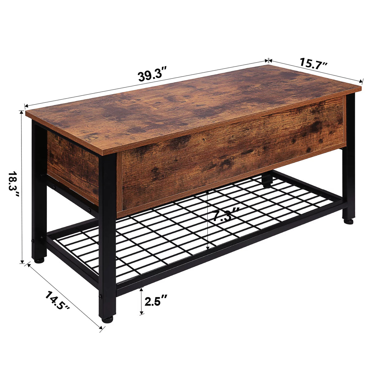 Lift Top Wood Storage Bench F1654